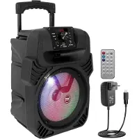 Pyle PA Lautsprecher Bluetooth, Musikbox, Partybox, Karaoke Maschine 400W, 8" Subwoofer, 4 Ohm/55-20kHz, USB/MP3/FM-Radio/ 6,35mm Mikrofoneingänge