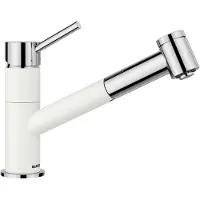 BLANCO Einhebel Küchenarmatur mit herausziehbaren Auslauf KANO-S VARIO chrom silgranitweiß matt glänzend 527964