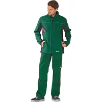 Planam Softshelljacke grün/schwarz/rot L XL