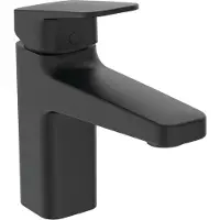 Ideal standard Waschtischarmatur Ceraplan ohne Ablaufgarnitur H90, Ausladung 124mm BD222XG Schwarz (Silk Black)