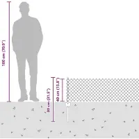 vidaXL Maschendrahtzaun mit Pfosten 10 x 0,4 m PVC-beschichteter Stahl