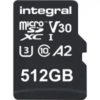 Integral INMSDX512G-100/80V30, 512 GB, UHS-I, 100 MB/s, 50 MB/s, Class 3 (U3), V30
