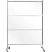 BI-Office Mobile Trennwand, Spritzschutz, Glas, mit Aluminiumrahmen, silber 120 x 180 cm
