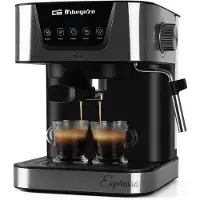 Orbegozo EX 6000, Espressomaschine, 1,5 l, Kaffeepad, Gemahlener Kaffee, 1052 W, Schwarz, Edelstahl