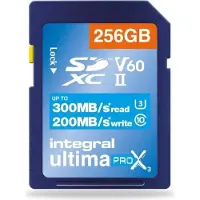Integral 256GB ULTIMAPRO X3 UHS-II V60 Professional Grade SD Card Up to 300MB/s Read & 200MB/s Write