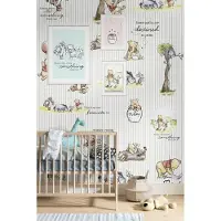 Komar Vliestapete "Digitaldruck Vlies - Winnie the Pooh Stripes - Größe 200 x 280 cm" bedruckt glatt Kinderzimmer