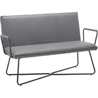Bessagi Home Sitzbank Bosco Grau Lederlook Gepolstert