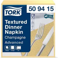 Tork Textured Dinner Napkin Champagne 14Ply 2Ply 38 x 39 cm 18 x 50 Napkins 509415