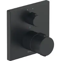 Duravit Fertigmontageset UP-THM, Rosette eckig, schwarz matt