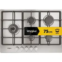 Whirlpool TGML 761 IX R, Edelstahl, Integriert, 73 cm, Gaskochfeld, Edelstahl, 5 Zone(n)
