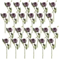 Creativ Green künstliche Pflanze Rose, 45cm, lila, 24er Set