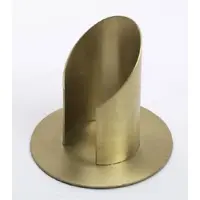 Kerzenhalter Röhren Kerzenleuchter mit Schlitz, Messing Gold matt gebürstet für Ø 5 cm Altarkerzen, Taufkerzen