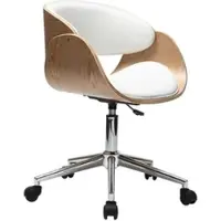 Miliboo Design-Bürostuhl Weiß / Helles Holz BENT