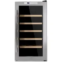 LES PETITS CHAMPS Weinkühlschrank zur Aufbewahrung von 18 Flaschen CAVC18, 50L, 5 Regale, Thermoelektrische Kühlung, Elegantes Design, LED, Anti-UV