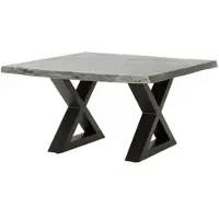 Robas Lund CARTAGENA Couchtisch 75 anthrazit lackiert, Farbe:Akazie grau/X-Form