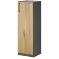 Möbel Kraft Aktenschrank mit Massivholzfront SOLIDLine ¦ grau ¦ Maße (cm): B: 40 H: 121,4 T: 40.0