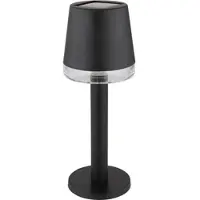 Globo LED Solarlampe Tischleuchte Außenlampe Terrassenlampe Gartenleuchte, Kunststoff klar schwarz, Akku 6-8h IP44, 3000K warmweiß, H 21,5 cm