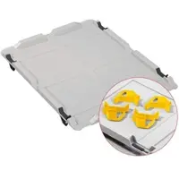 Proregal 10x Auflagedeckel Set Eurobox NextGen mit 4 gelben Schiebeschnappverschlüssen | BxT 40x60 | Eurobehälter