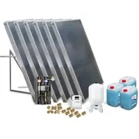 SUNEX Solar-Paket Brauchwasser 6x AMP 2.0 Flachkollektor 12,06 qm Flachdachmontage
