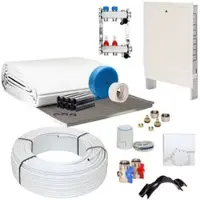 Thermova 60 m2 Set Tackersystem Rollbahn 30 mm WLG 045 16x2 PE-RT Rohr Raster 10 cm 6 Heizkreise Regler 230 V + Zubehör