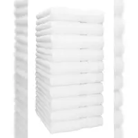 Betz 10 Stück Handtuch-Set PALERMO Größe 50x100cm Farbe Weiß 100% Baumwolle