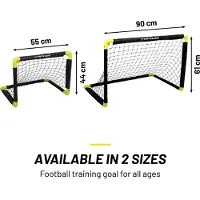 Dunlop Fußballtor - Fussballtor 50 x 44 x 44 cm - Faltbares fußball Tor - Fussballtore für Garten Kinder - Fussball Trainingszubehör für Innen und Außen - Schwarz/Gelb