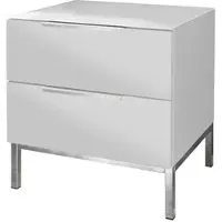 Möbel Kraft Nachtkommode mit 2 Schüben Vitreo Neo , weiß , Maße (cm): B: 45 H: 46 T: 40.0