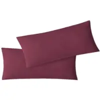 EXKLUSIV HEIMTEXTIL Kissenbezug Hülle Doppelpack mit Reißverschluss 40 x 60 cm Jersey Bordeaux