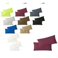 EXKLUSIV HEIMTEXTIL Kissenhülle Kissenbezug Doppelpack mit Reißverschluss hochwertige Jersey Qualität Bordeaux 40 x 80 cm