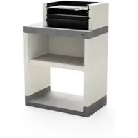 MAESTRO FERRETERO MF - Einbaugrill für Holz und Holzkohle Modell PLAN 1 (Grau/Weiß - 78 x 47 x 113 cm) REF: T00872