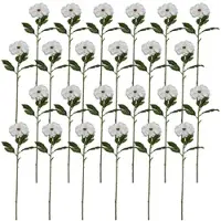 Creativ Green künstliche Pflanze Zinnie, 63cm, wieß, 24er Set