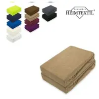 EXKLUSIV HEIMTEXTIL Frottee Spannbettlaken Doppelpack Premium 180 - 200 x 200 cm Sand