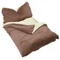 EXKLUSIV HEIMTEXTIL Winter Wende Bettwäsche 2 teilig Cashmere Touch Reißverschluss 135 x200 cm + 80 x80 cm Nougat / Natur