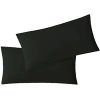 EXKLUSIV HEIMTEXTIL Kissenbezug Hülle Doppelpack mit Reißverschluss 40 x 60 cm Jersey Schwarz