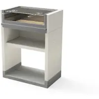 MAESTRO FERRETERO MF - VENIT FLEX Plus Inox-Modell gemauerter Grill für Holz und Holzkohle (Grau/Weiß - 78 x 47 x 106 cm) REF: T01050