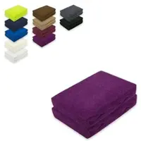 EXKLUSIV HEIMTEXTIL Doppelpack Frottee Spannbettlaken 140 - 160 x 200 cm Lila