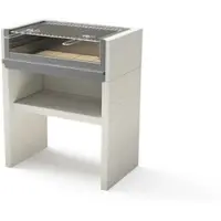 MAESTRO FERRETERO MF - VENIT FLEX Plus Inox Modell Holz- und Holzkohlegrill (Grau/Weiß - 78 x 47 x 95 cm) REF: T00671