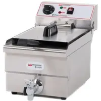 Ristoattrezzature Professionelle elektrische Fritteuse mit einer Wanne aus Edelstahl – mit Ablasshahn – 10 Liter Fassungsvermögen, 6 Liter Öl
