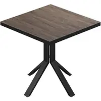 GGM Möbel BE | Bistro Tisch | 80 x 80 x 74,5 cm | Quadratisch | Schwarz Rand | Light Wenge / Schwarz