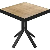 GGM Möbel BE | Bistro Tisch | 60 x 60 x 77 cm | Quadratisch | Schwarz Rand | Eiche / Schwarz