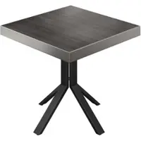 GGM Möbel BE | Bistro Tisch | 60 x 60 x 77 cm | Quadratisch | Edelstahl Rand | Wenge / Schwarz