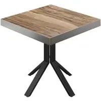 GGM Möbel BE | Bistro Tisch | 70 x 70 x 77 cm | Quadratisch | Edelstahl Rand | Sheesham / Schwarz