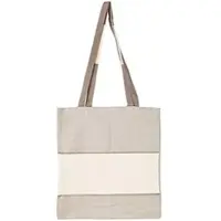 Buttinette Baumwolltasche mit Aidafeld, leinengrau