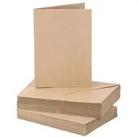Buttinette Recycling -Doppelkarten & Hüllen, A6 / C6, braun, je 25 Stück