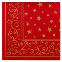 Sovie HORECA Serviette Liam in Rot aus Linclass Airlaid 40 x 40 cm, 50 Stück - Weihnachten Ornamente Sterne