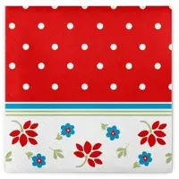 Sovie HORECA Serviette Lea in rot aus Linclass Airlaid 40 x 40 cm, 50 Stück - Blütenrand