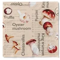 Sovie HORECA Serviette Pilze in Braun aus Tissue 33 x 33 cm, 100 Stück