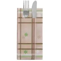Sovie HORECA Besteckserviette Tim in Braun-Grün aus Linclass Airlaid 40 x 40 cm, 100 Stück - Bestecktasche Weihnachten