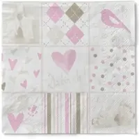 Sovie HORECA Serviette Baby in Rosa aus Tissue, 33 x 33 cm, 100 Stück - Taufe Geburt Babyshower