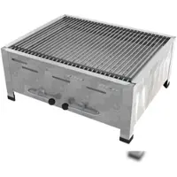 ChattenGlut Professional 3er Holzkohle Bräter Tischgerät Grill mit Einzelne Edelstahlstäbe als Rost 650X530x300mm